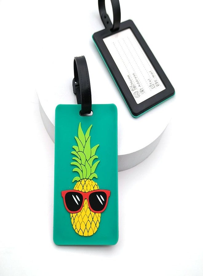 QFSH Cute Silicone Luggage Tag Funny Unique Suitcase Travel Bag Baggage Tag Identification Labels for Easy Recognition (Pineapple) - Image 5